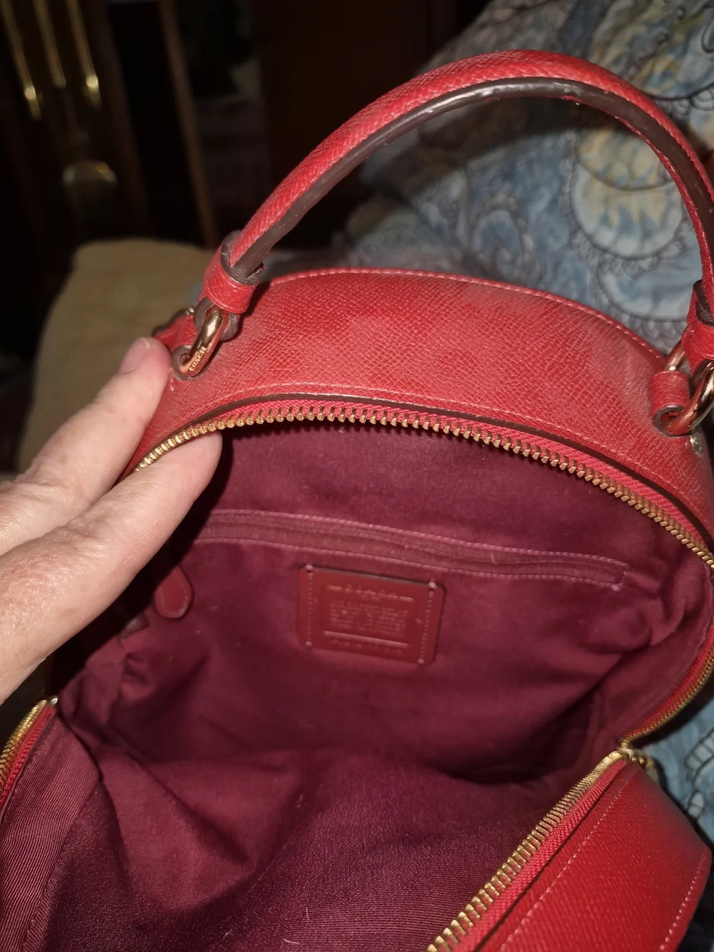 Coach Signature Canvas Mini Backpack in Red